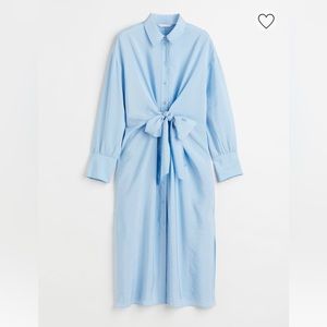 Tie front shirt dress L
